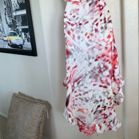 PARKER modern romantic ruffled silk dress, hi-lo, ruffles, sleeveless. M EUC - Picture 11 of 17